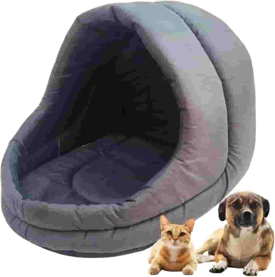 Cama Pet Cabana Toca Caminha Oca Iglu Cachorro Gato Tam M e G (Cinza, Médio)