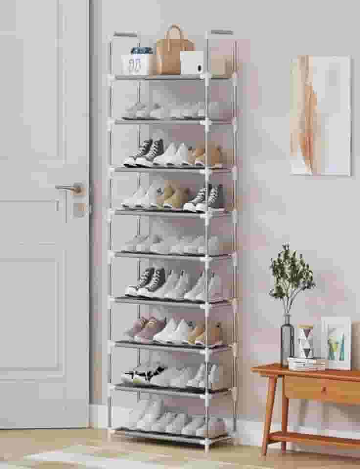 Sapateira Vertical Luxo Rack Aço Inox 9 Prateleiras 27 Pares