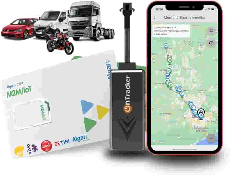 Rastreador Veicular Gps Bloqueador 4G Com Chip E Aplicativo Em Tempo Real Carro Moto Caminhao
