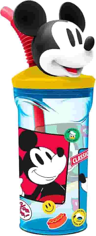 Tuut Copo 3D com Canudo Disney Mickey Mouse 360ml – Produto Oficial