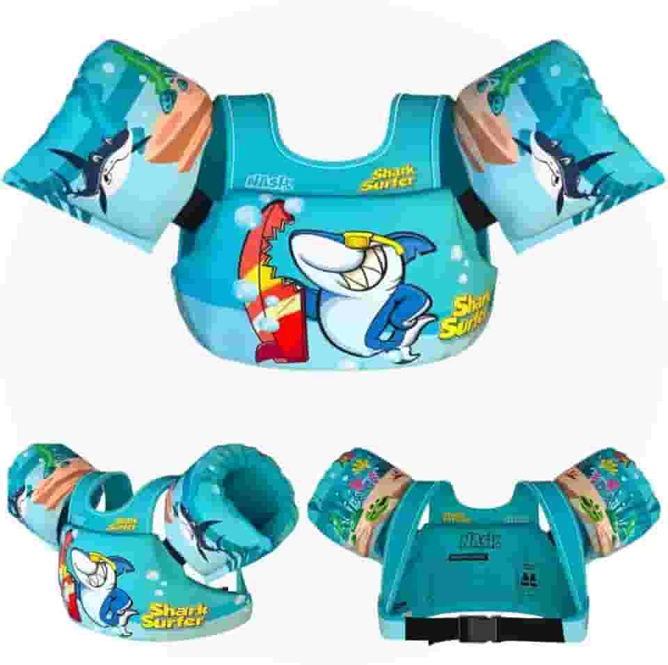 Boia Infantil Ajustável com Colete Salva Vidas Não Fura Tubarão Nash