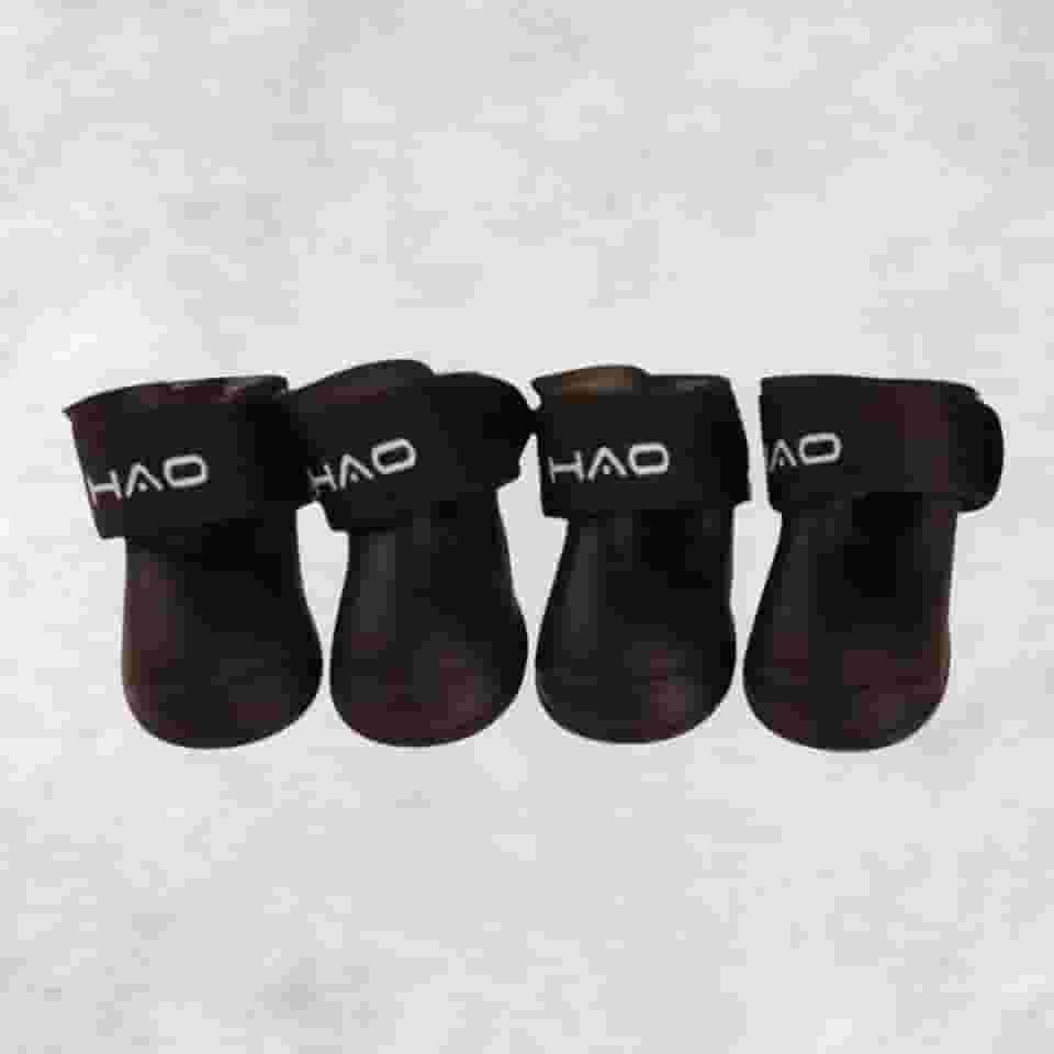 Bota de Silicone PRETA para Cachorro Botinha para Patas Antiderrapante Impermeável Protetor Pet com 4 Unidades (M)