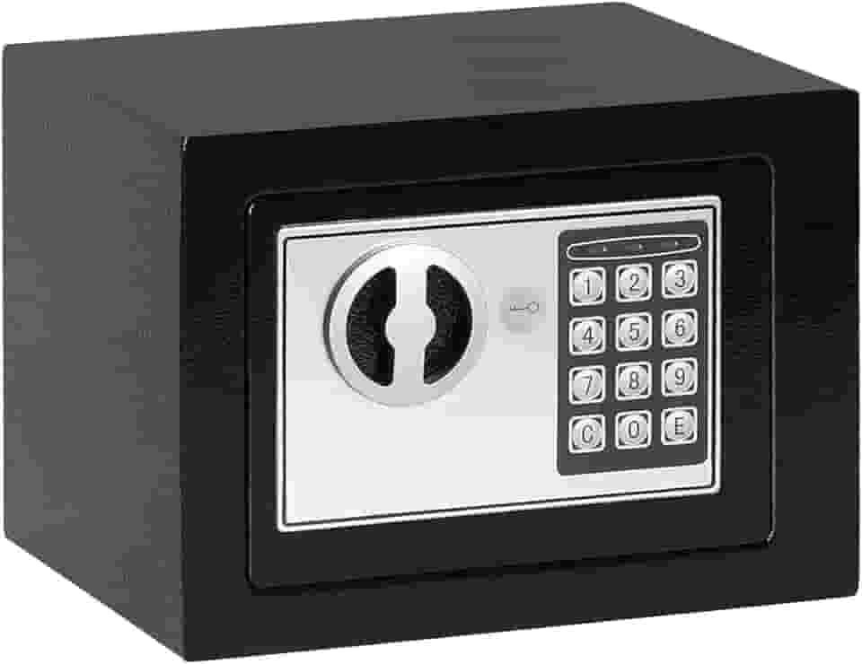 Cofre Digital Eletrônico Com Teclado Numérico e Chave de Segurança, 2 Chave Extra, Doméstico, Cofre Pessoais, Documentos, Joias, Hotel, Escritório, Casa, Cofres De Dinheiro, Fechadura Eletrônica