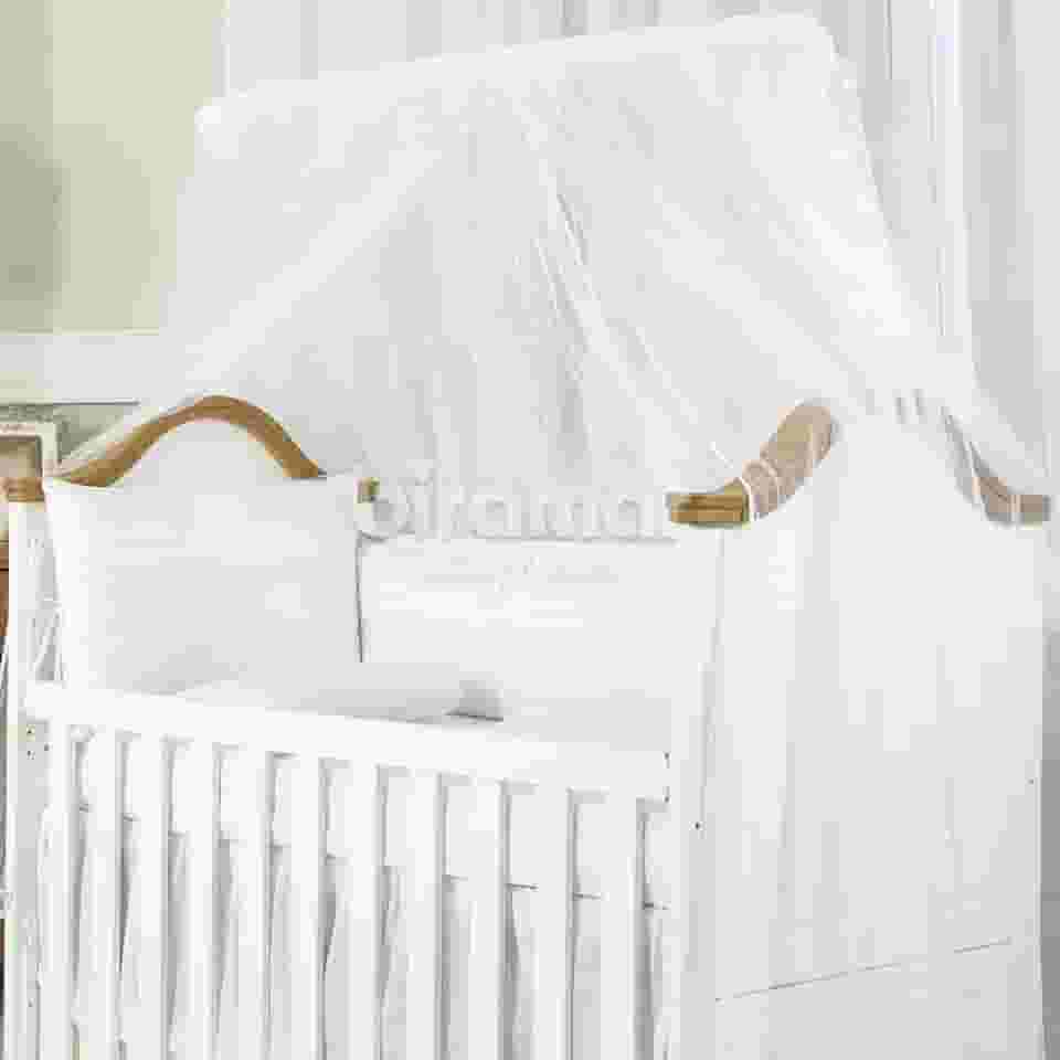 Biramar Baby Mosquiteiro Para Berço Varal Inteiro Babado Branco Branco