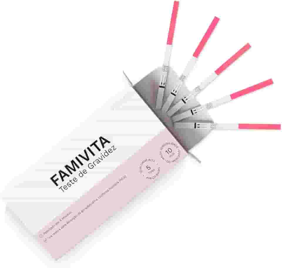 Teste de Gravidez - Detecta o positivo antes do atraso menstrual com a maior sensibilidade do mercado (5 Testes)