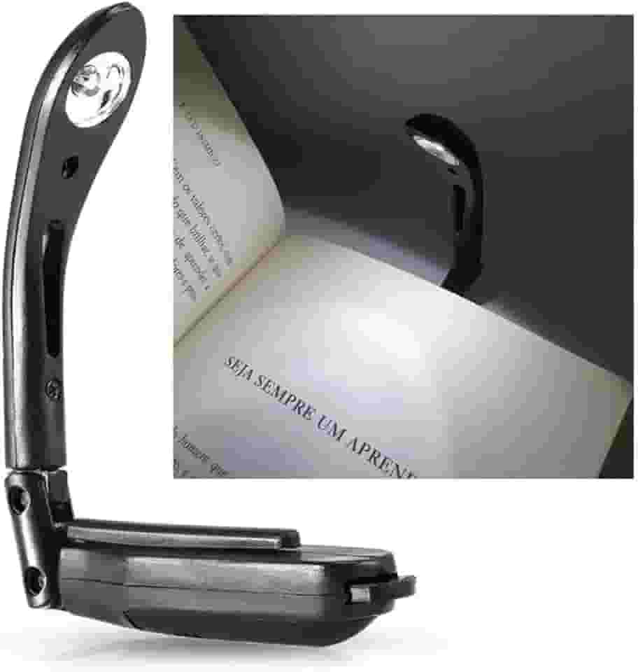 Mini Luminária LED Portátil Com Clip Fixação - Lâmpada de Leitura para Mesa, Trabalho, Estudos (PRETA E VERMELHO) Cores Sortidas PREMIUM