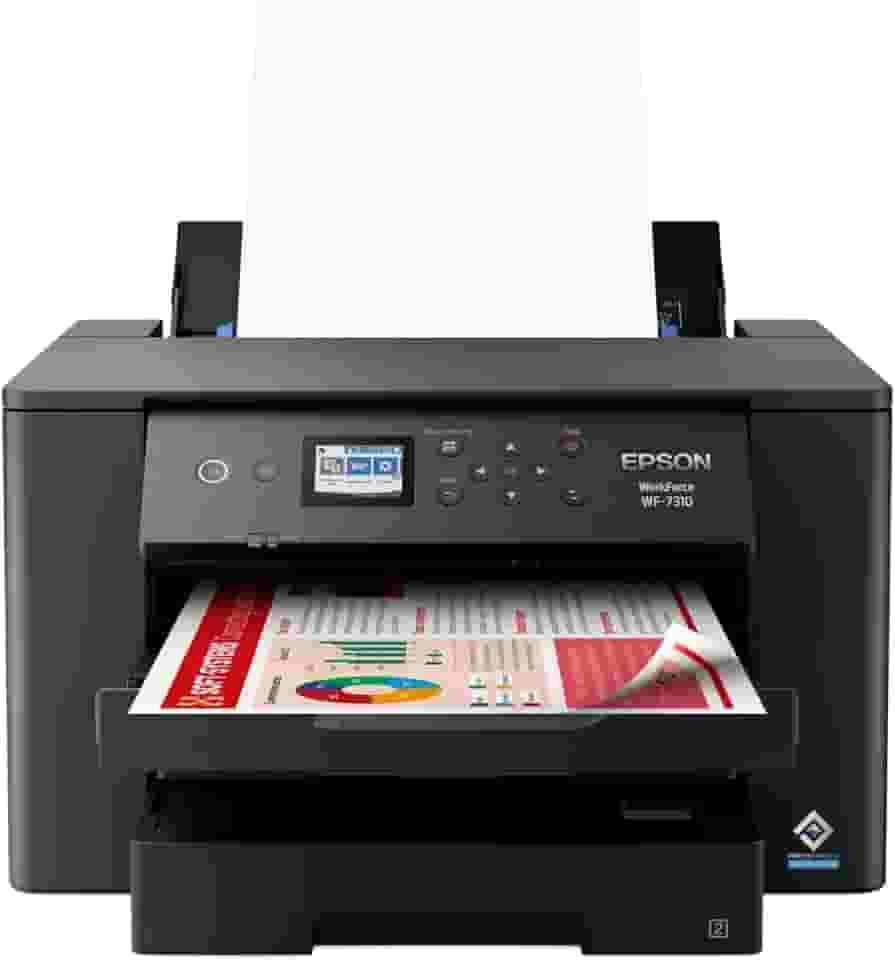 Epson Impressora sem fio de grande formato Workforce Pro WF-7310 com impressão de até 33 x 48 cm, impressão automática nos dois lados até 28 x 43 cm, capacidade de 500 folhas, tela colorida de 6 cm, aplicativo Epson Smart Panel