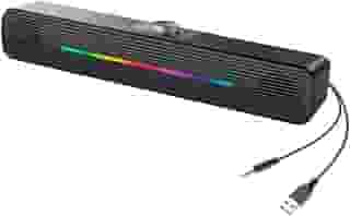 Caixa de Som PC RGB Speaker USB com Controle de Volume - Soundbar USB 6W Estéreo para Computador e Notebook