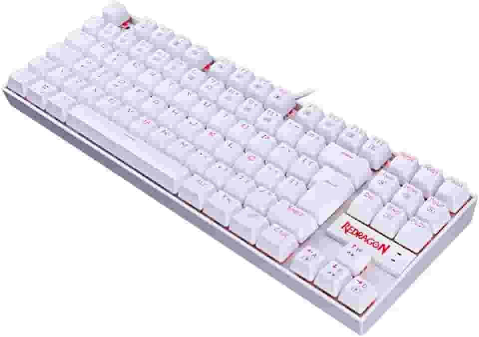 Teclado Mecanico Kumara Single Color Branco Switch Vermelho (K552W-2) - Redragon