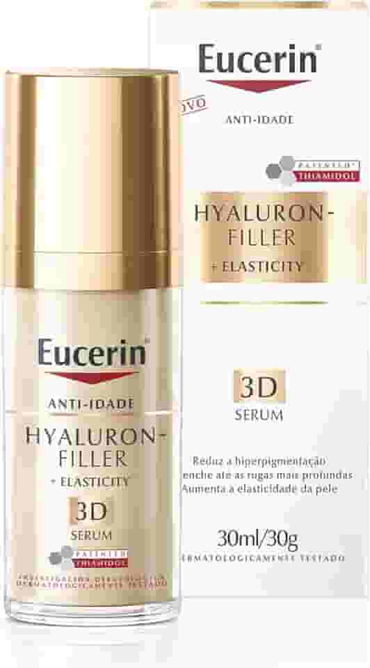 EUCERIN 3D Sérum Facial Anti-idade Firmador 30ml, Elasticity, Pele Madura, Hyaluron-Filler, Ácido Hialurônico, Antirrugas