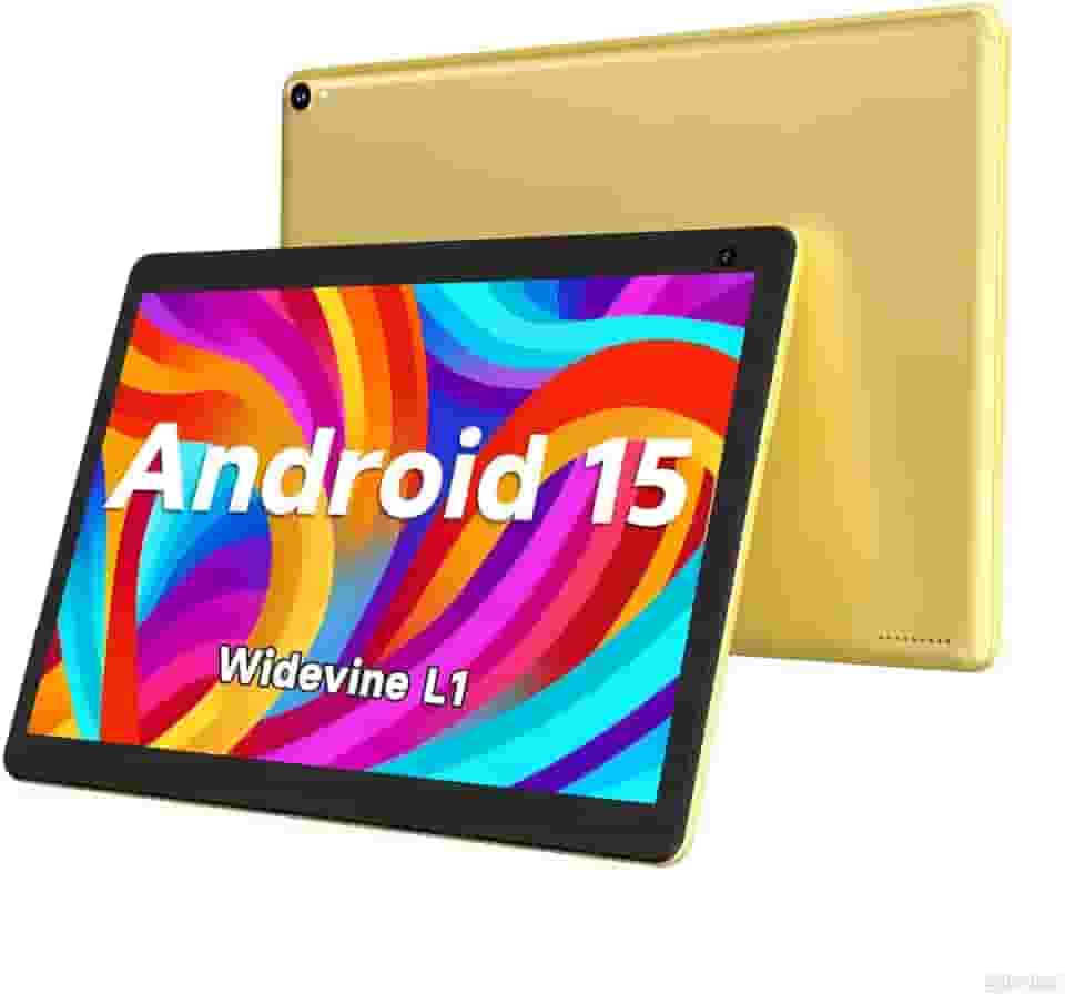 Tablet Coopers 10', Android 12, 32 GB ROM 512 GB, processador Quad Core, bateria de 6.000 mAh, tela sensível ao toque IPS 1280 x 800, câmera dupla HD de 2 + 8 MP, PC, Bluetooth, Wi-Fi, amarelo