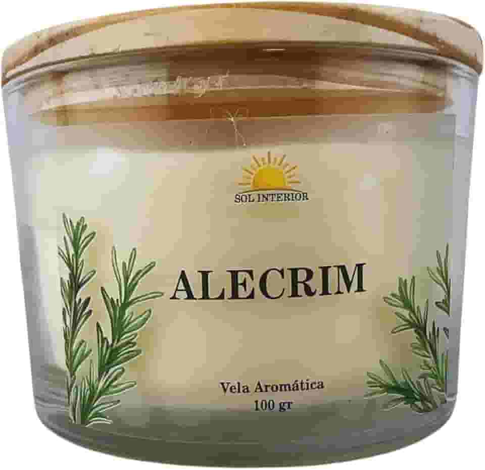 Vela Aromática Artesanal, 9 Fragrâncias Disponíveis, Baunilha, Capim Limão, Lavanda, Bamboo, Alecrim (Alecrim)