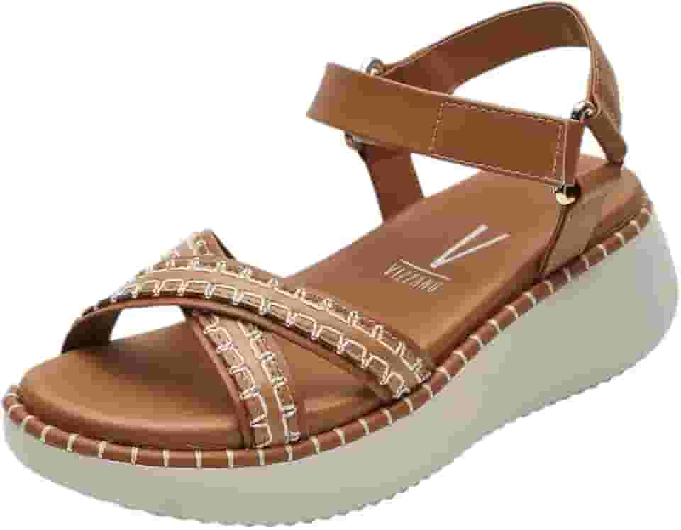 Sandalia Feminina Flatform Casual Conforto Anabela Vizzano
