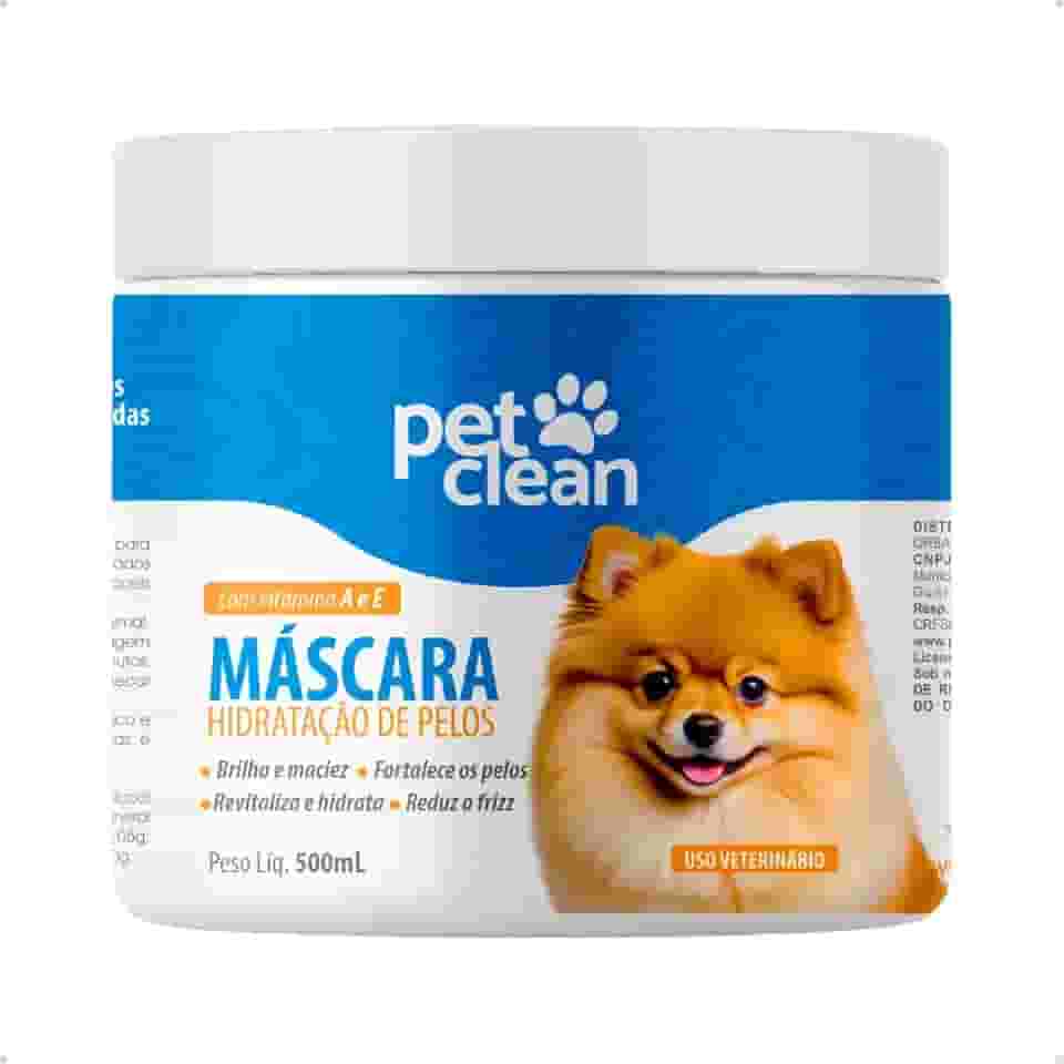 Máscara de Hidratação Soft Line Pet Clean para Pelos Ressecados Longos Revitalizante com Silicone Filtro Solar Proteção Térmica Cachorro e Gato 500g