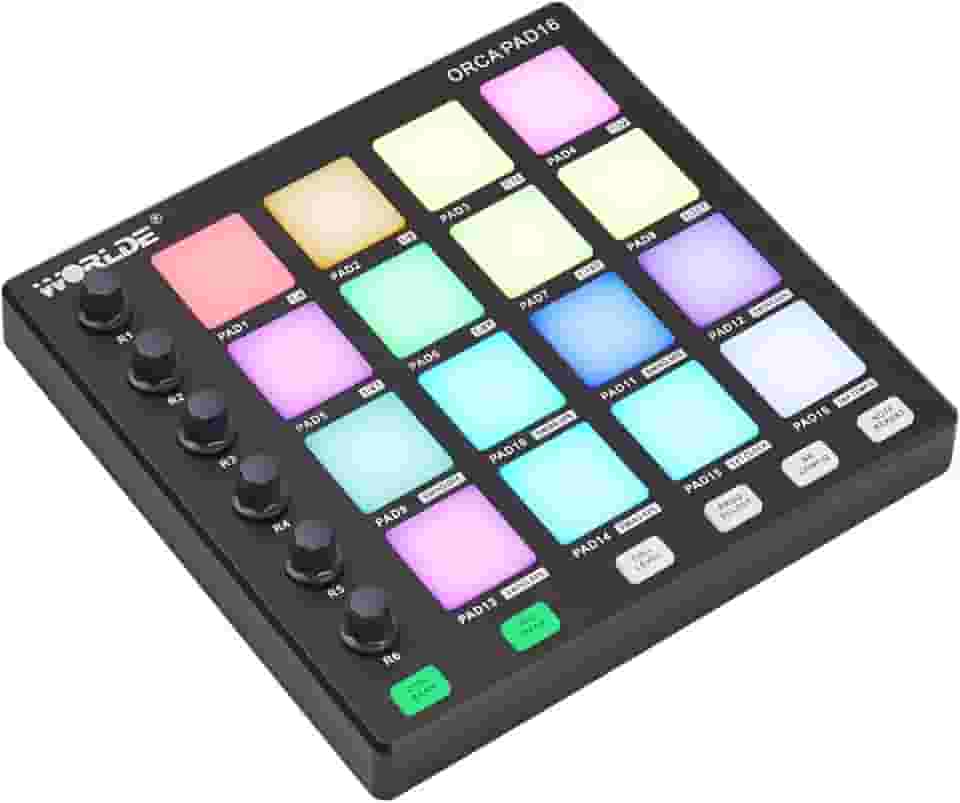RUSUO Controlador Midi, Máquina De Criação Batidas, 6 Botões Atribuíveis, Repetição Notas, Nível Completo E Software Produção, Mini Pad Portátil Usb Para Produção Musical Iniciante, Preto