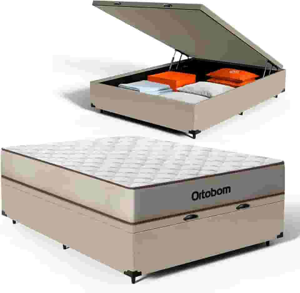 Cama Box Baú com Colchão de Espuma D60 Double Face Force Dream - Ortobom Casal 138cm