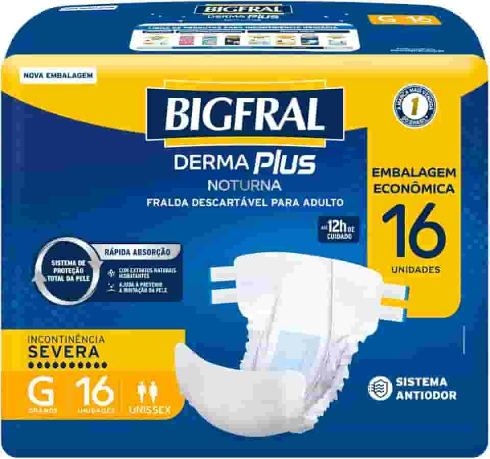 Fralda Bigfral Derma Plus Noturna Economica G 16 Unidades
