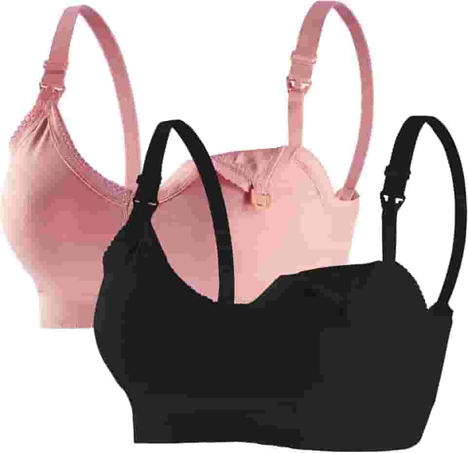 Kit com 2 Sutiãs Sutiã de Amamentação Reforçado com Bojo Flexível para Gestante