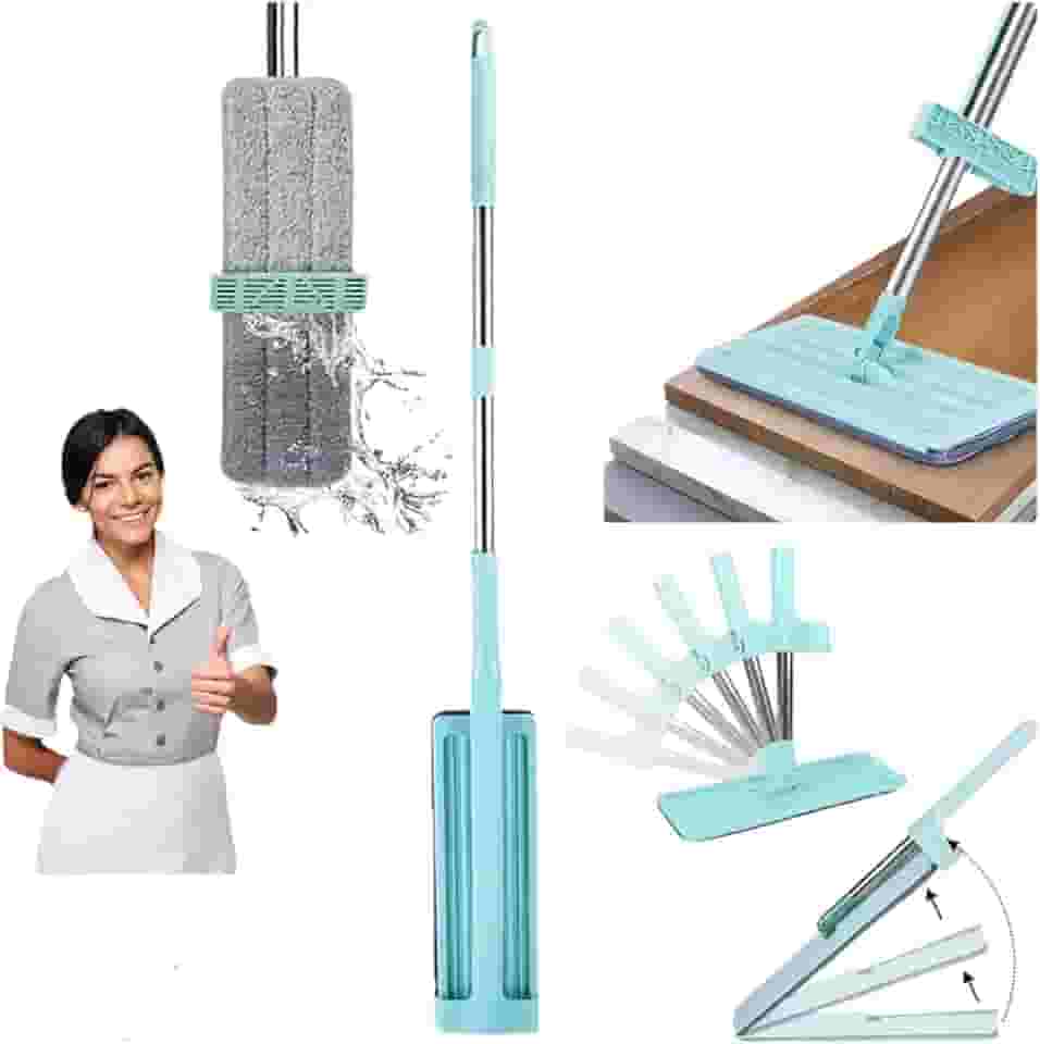 Mop Rodo Mágico 360 com Cabo Inox Limpeza Rápida e Eficiente! Rodo Multifuncional para Pisos Janelas e Vidros Ideal para Uso Doméstico e Profissional Fácil Manuseio - Lene