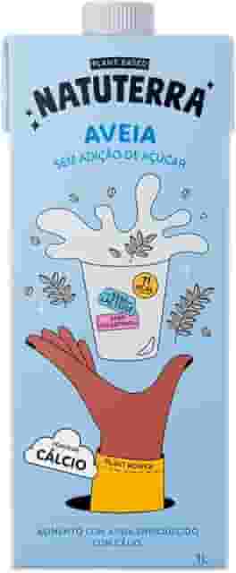 Leite de Aveia Natuterra 1L | Bebida Vegetal de Aveia Plant Based Sem Adição de Açúcar | Bebida sem lactose, colesterol e soja, fonte de cálcio | Perfeito para café, smoothies e criações culinárias