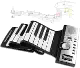 Teclado Musical, Piano, Piano Digital, Teclado 61 Teclas, Teclado Piano, Piano de Enrolar, Piano de Teclado Portátil, 128 Tons Diferentes, Teclado para Iniciantes, Teclado Instrumento, Piano Eletrico