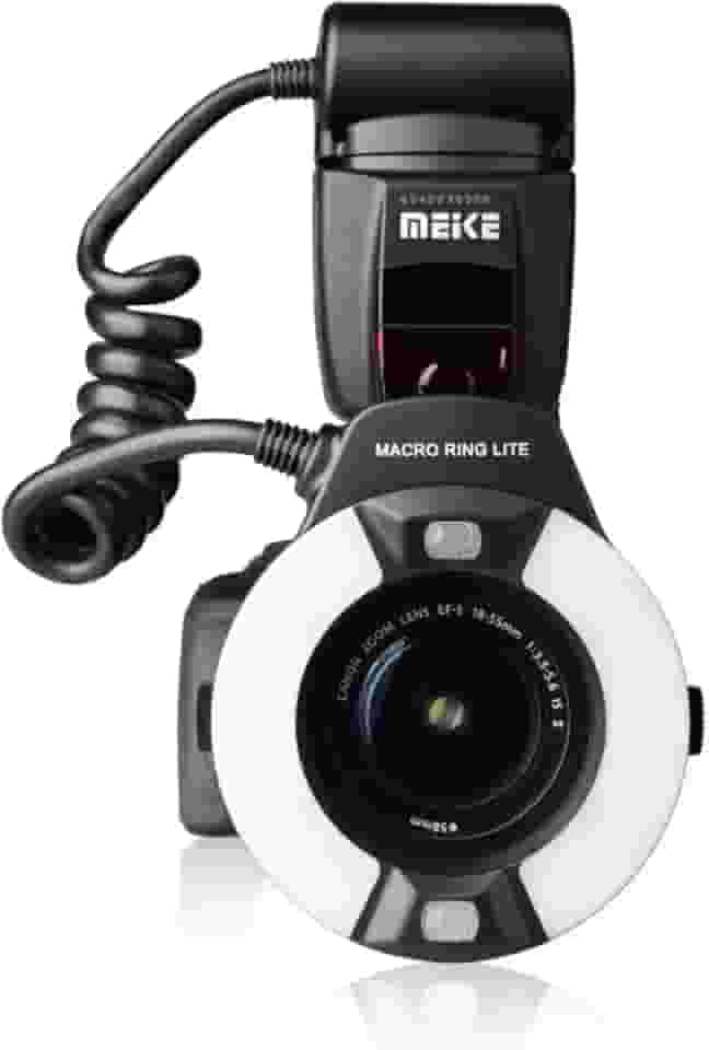 MEKE MK-14EXT-C E-TTL Macro LED Ring Flash com lâmpada LED AF Assist para EOS 4000D 70D 77D 80D Rebel T7i T6i T6s T6 T5i T5 T4i T3i SL2 e outras câmeras digitais EOS DSLR com suporte padrão Hot Shoe