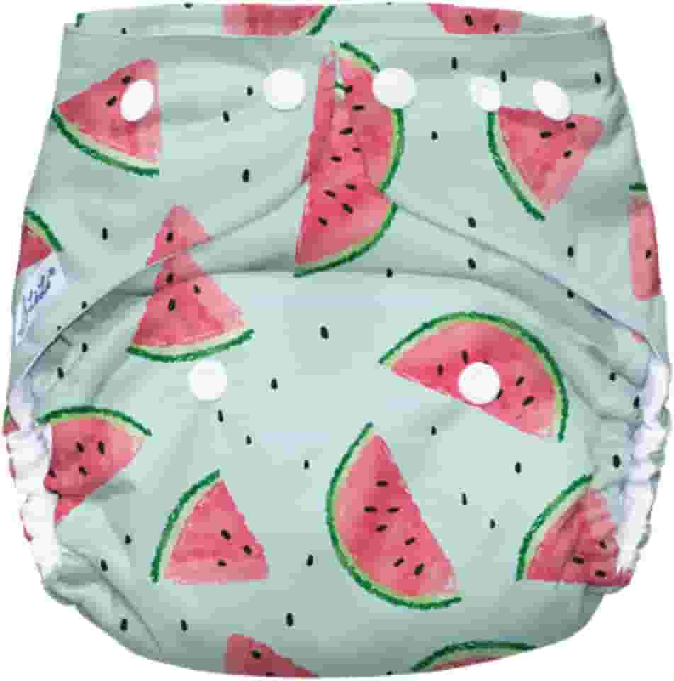 LêLi ecofraldas Fralda Reutilizável para Praia e Piscina, Tamanho Único 5-18kg, Lavável, Unissex (Melancia)