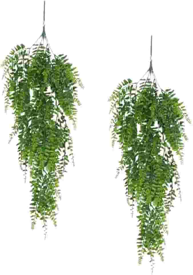 Samambaia Planta Artificial Realista Pendente de Plástico Jardim Vertical Vasos Jardineiras Folhagem Volumosa de 80cm Decoração Para Casa Salas Quartos Escritórios Festas e Eventos (2)