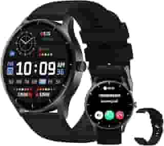 Smartwatch PEJE Relógio Smartwatch com Pulseira Extra - Tela Touch HD 1.28',À Prova d'Água IP68,Faz Chamadas Bluetooth,123+ Modos Esportivos,Bateria de 5-7 Dias,Compatível com iOS/Android.(Preto)