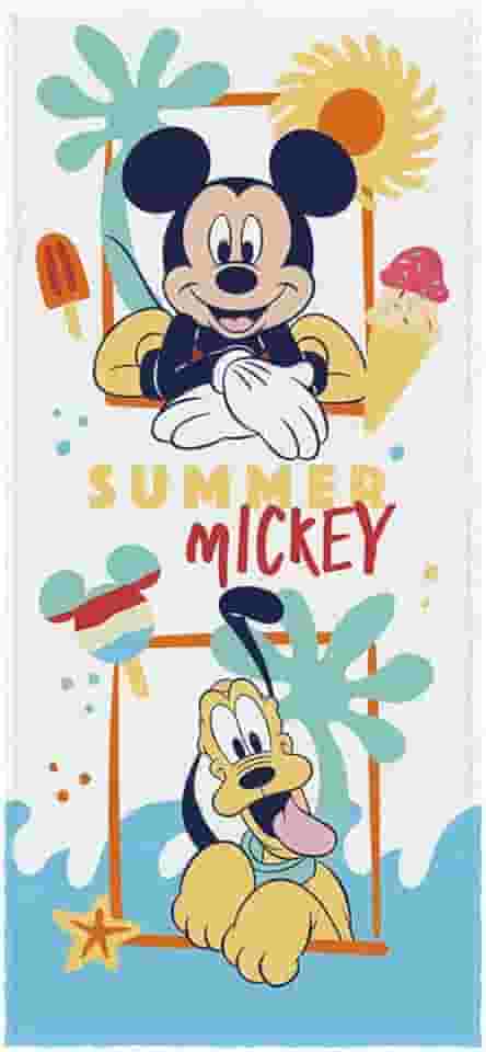 Toalha Felpuda de Banho Estampada Mickey 60 cm x 1,20 m Com 1 peça