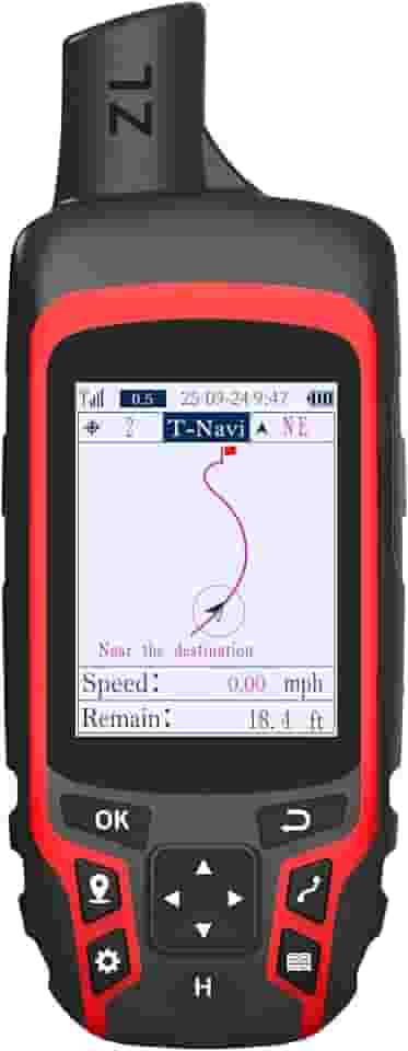 NiesahYan GPS portátil A6 para caminhadas, navegador GPS resistente à prova d'água com 20 horas de vida útil da bateria, 2 modos de navegação, tela colorida de 6 cm e bússola GPS, informações da fase