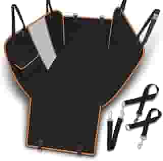 Capa Protetora Impermeável 7 em 1 para Banco Traseiro – Pet, Antiderrapante, Resistente, Ideal para Cachorros e Gatos, Com Cinto de Segurança (Laranja)