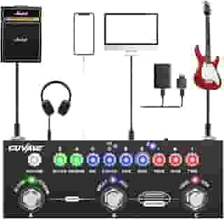 Pedal De Efeito Combinado De Guitarra multi-efeitos Elétrica Multifuncional Portátil Pedaleira Para Quitarra Com Reprodução De Música Sem Fio, Gravação De Telefone, Função De Interface De Áudio