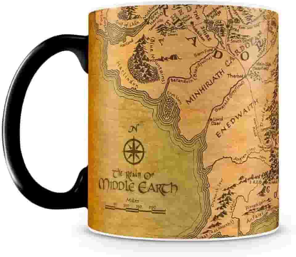 Caneca M�gica Senhor dos An�is Mapa da Terra M�dia