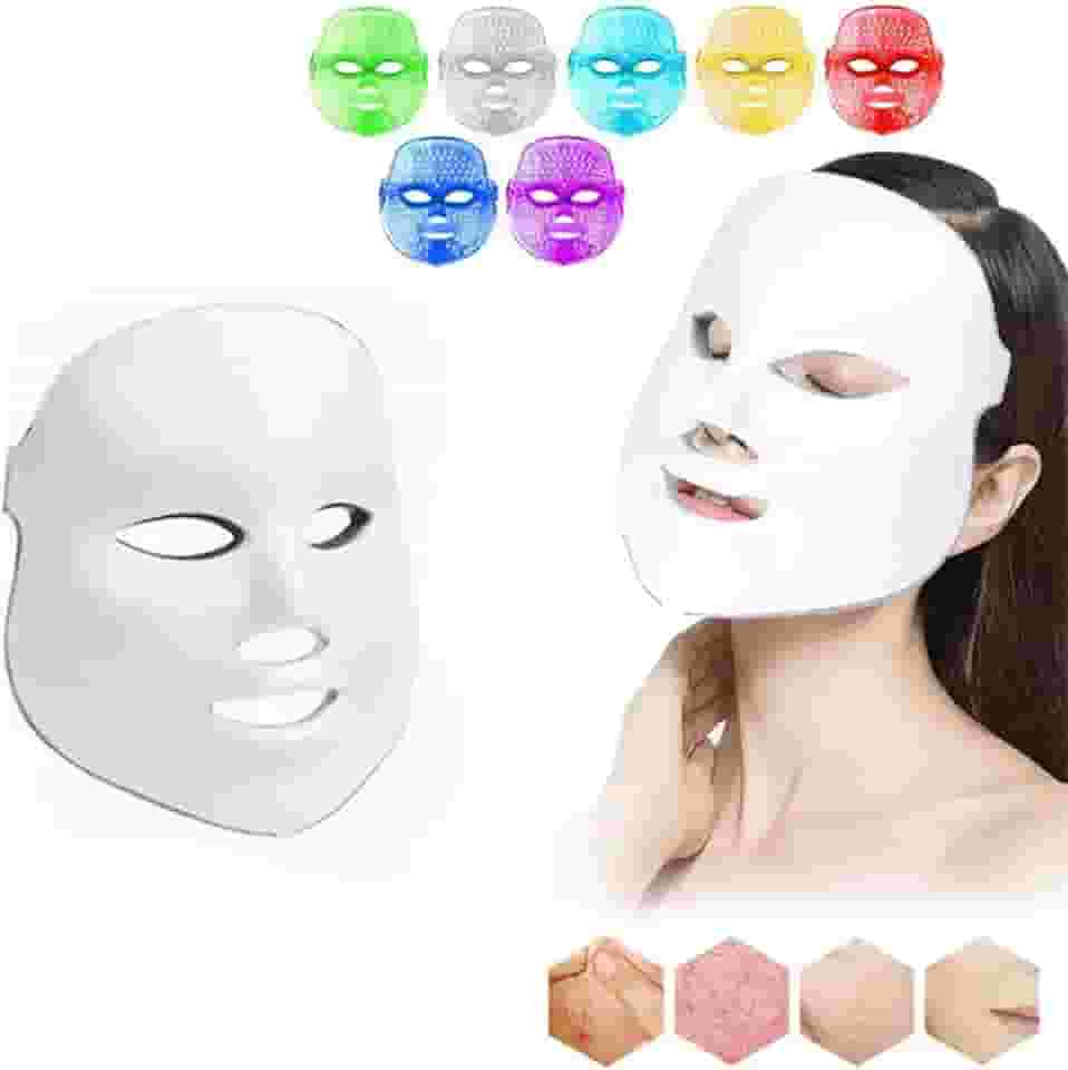 Mascara de Led Facial Para Rosto Tratamento Fototerapia Estetica 7 Cores Luz