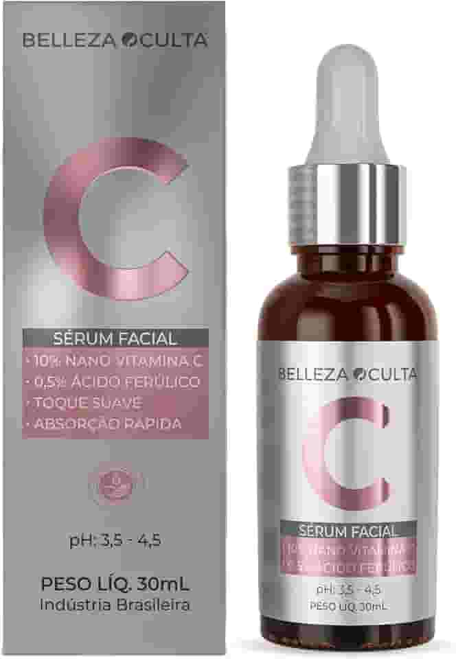 Serum Facial 30Ml Nano Vitamina C 10% + Ácido Ferúlico 0,5% - Belleza Oculta