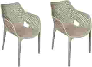 Kit com 2 Cadeiras Poltrona Suits Cor Nude Resistente Jantar Área Externa Moderna Escritório