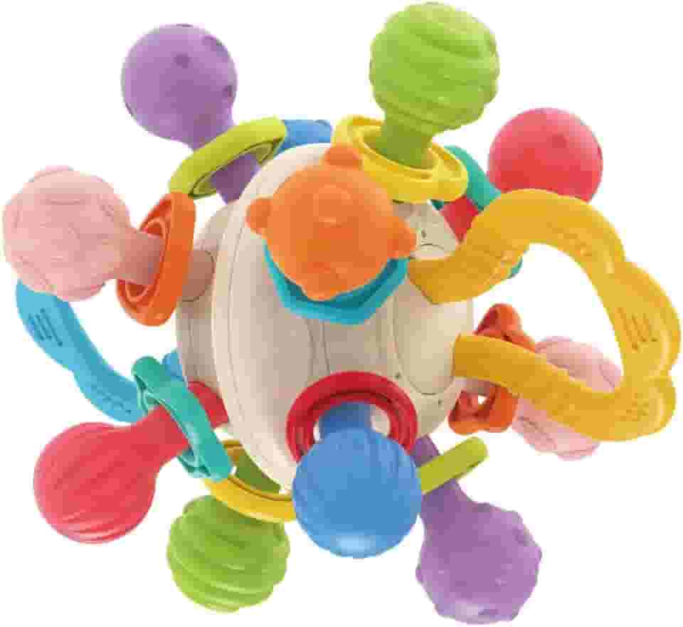 Maxi Baby Mordedor Chocalho Bebê Bola Sensorial Massageador