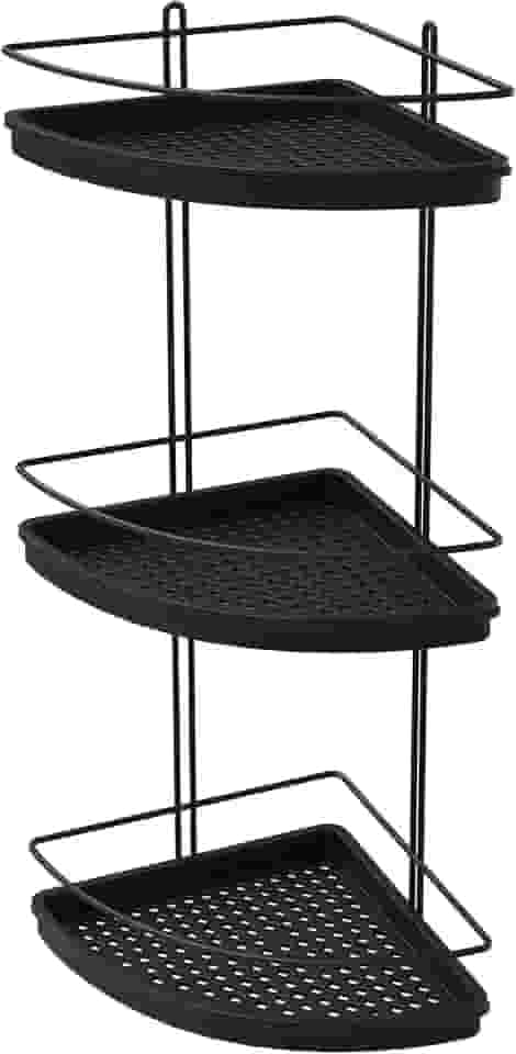 Porta Shampoo Triplo de Canto, Preto, Stolf