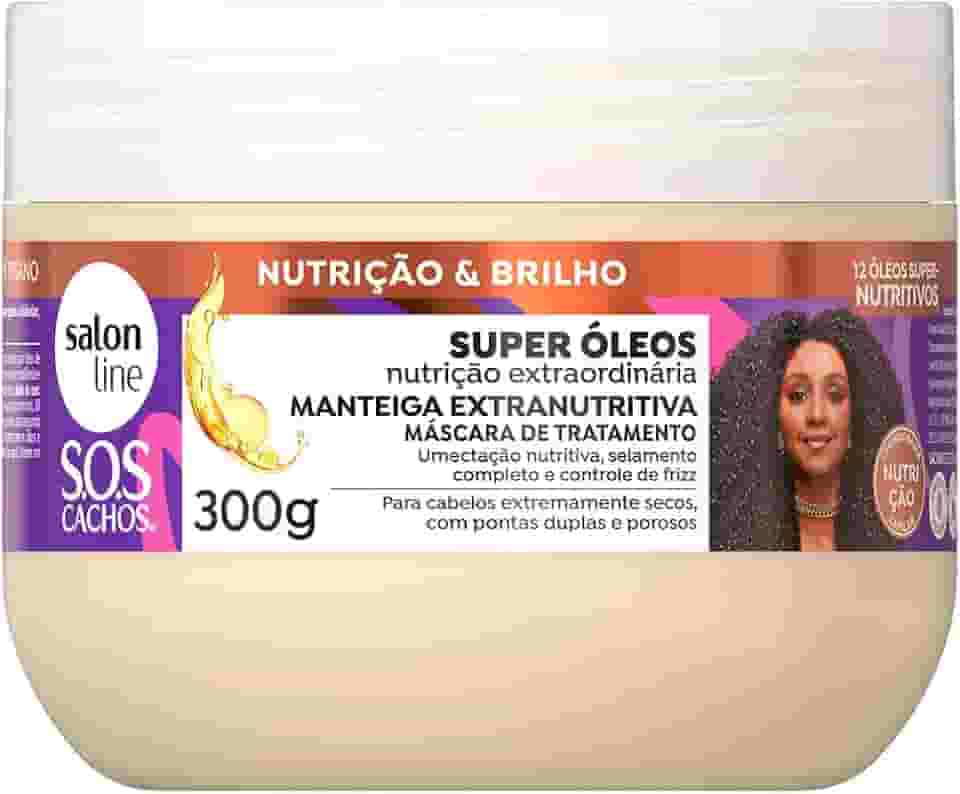Salon Line, Máscara de Tratamento, SOS Cachos, Super Óleos, Vegano - Para Cabelos Cacheados e Crespos, 300g
