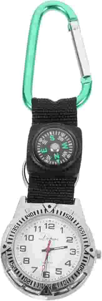 Relógio de liga para mochileiro com bússola, relógio de montanhismo, relógio de , design de mosquetão, relógios modernos simples, relógio unissex com fivela de cinto, verde, Verde,