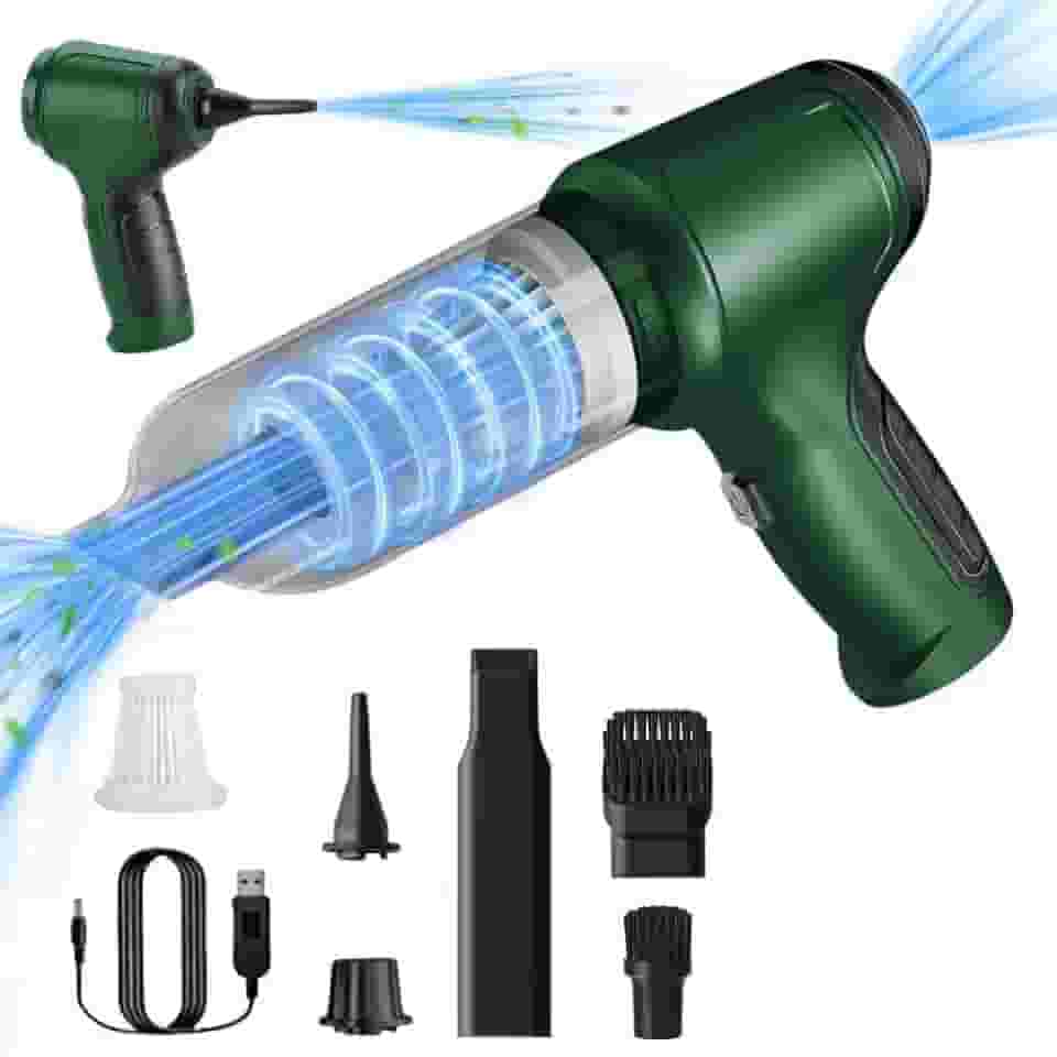 Aspirador Soprador de Pó Portátil 3 em 1, Mini Aspirador Automotivo e Doméstico– Limpeza de Poeira e Líquidos, Potência 120W- Linha Premium