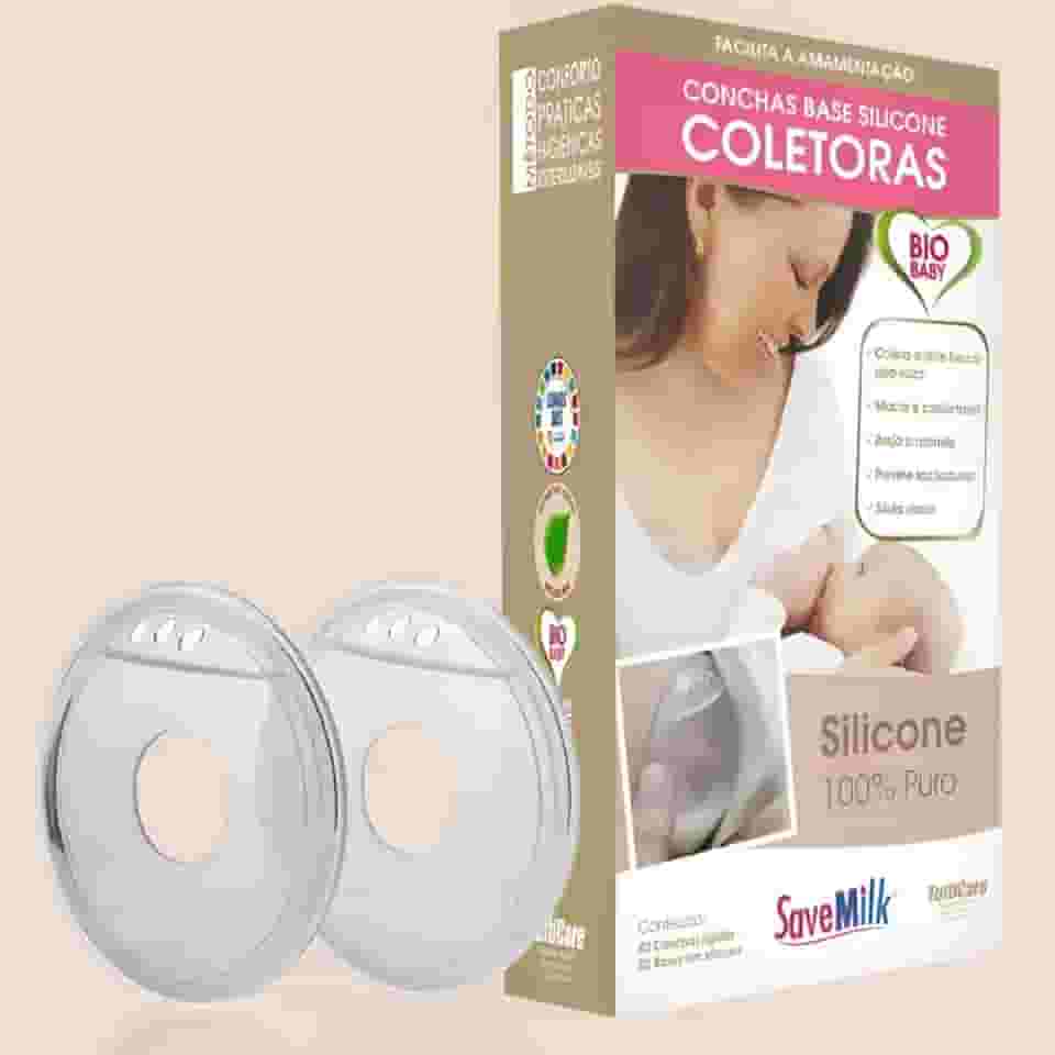 2 Coletores Concha Savemilk Mãos Livres - Silicone 100% Puro - Conforto, Alívio e segurança para amamentar.