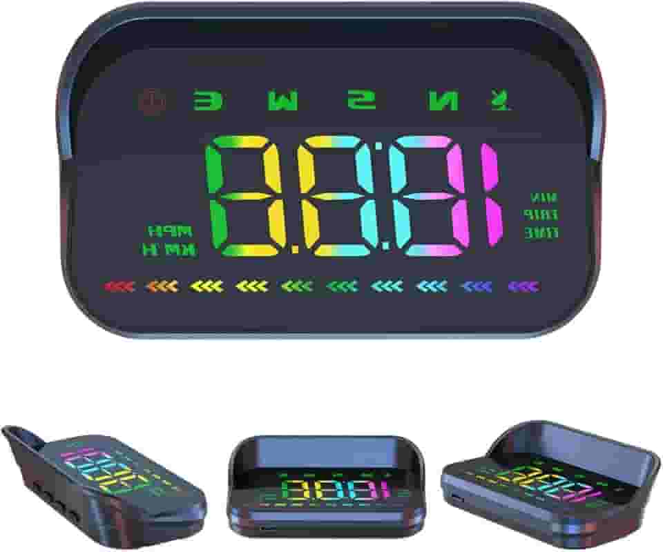 FINYQBET M23 HUD Universal para Carro com Projeção - Velocidade, GPS, Bússola, Alerta de Velocidade, Cabo USB - Melhora Segurança para Motoristas Noturnos e Diurnos, Para Caminhões,Suv,Ônibus