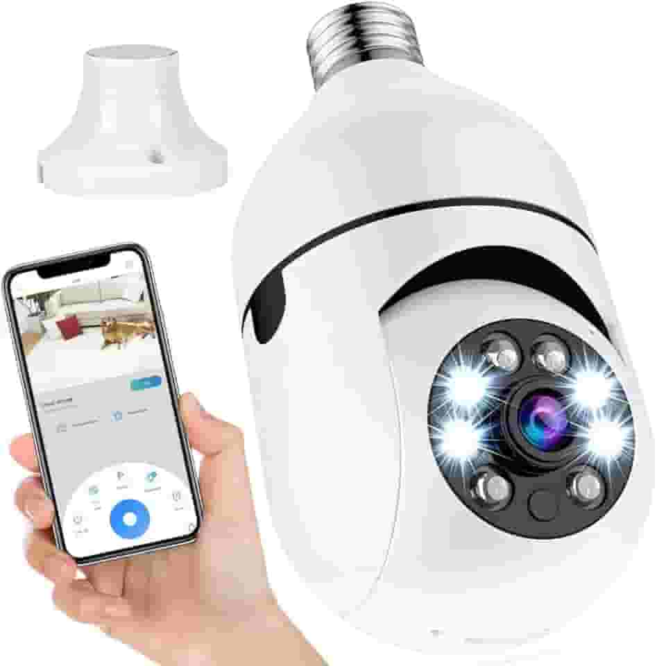 Câmera Segurança Lâmpada Ip Wifi 360° Full HD Inteligente Prova D'água Giratória Visão Noturna Infravermelho Detecção de Movimentos 1080P HD Bivolt Premium