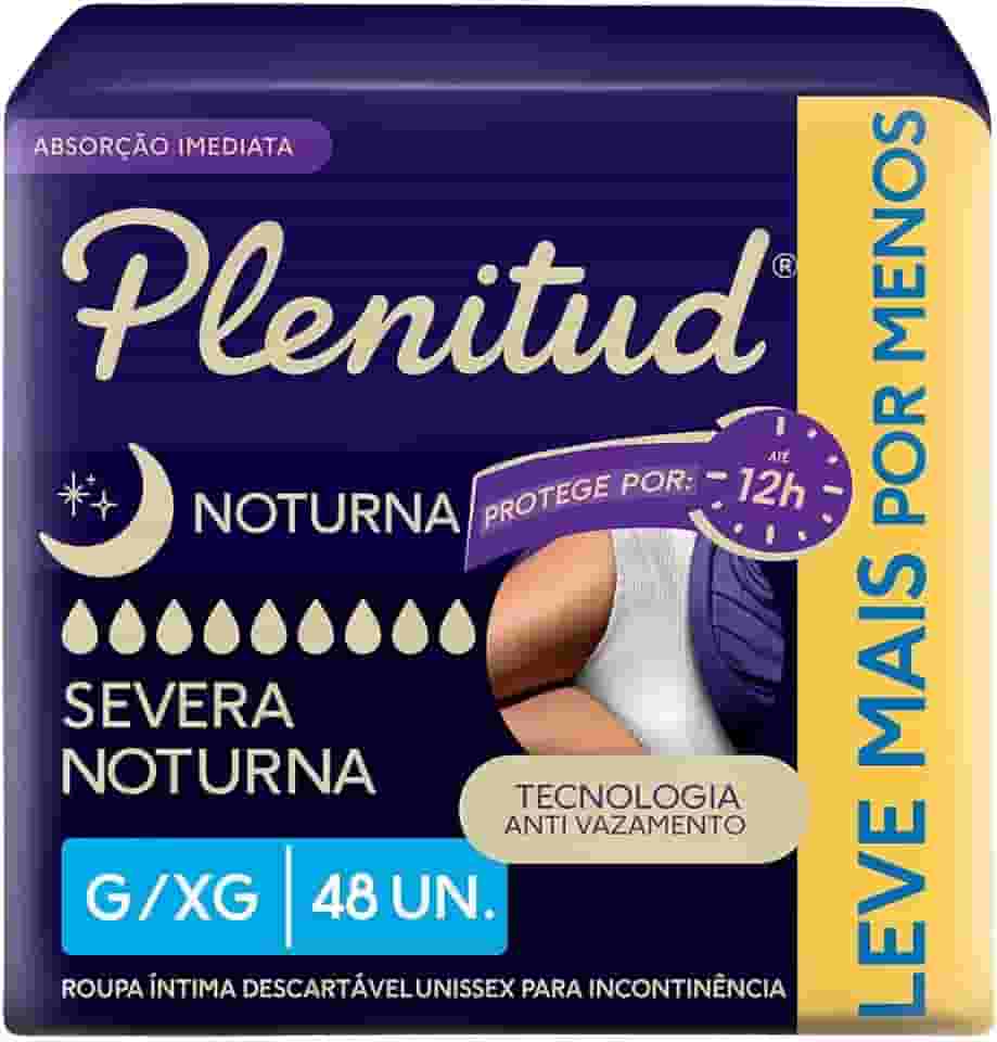 Plenitud Roupa Íntima Noturna para Incontinência G/XG - 48 Un