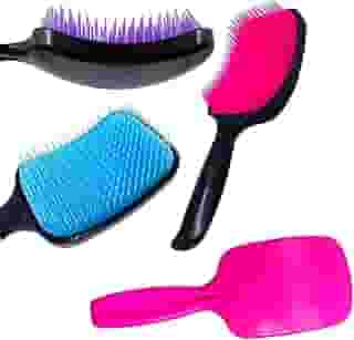 Escova Raquete Flex Hair Desembaraçadora sem Quebrar fios, tb, Cores Sortidas