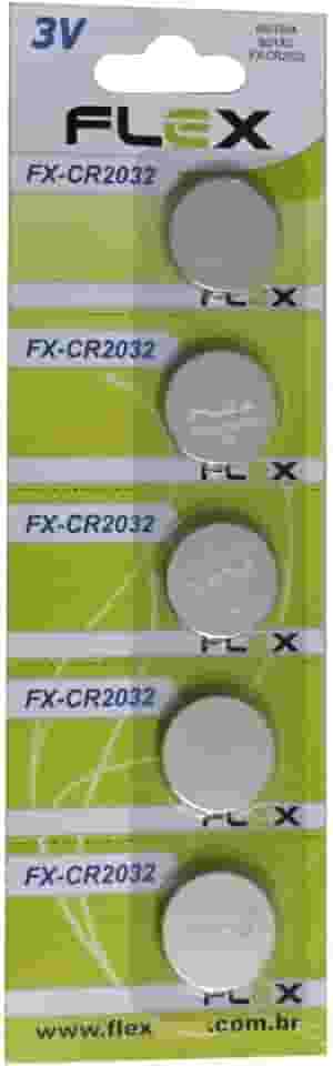 Bateria Moeda Cr 2032 3V Cartela 5 Unid Lithium Placa-Mãe