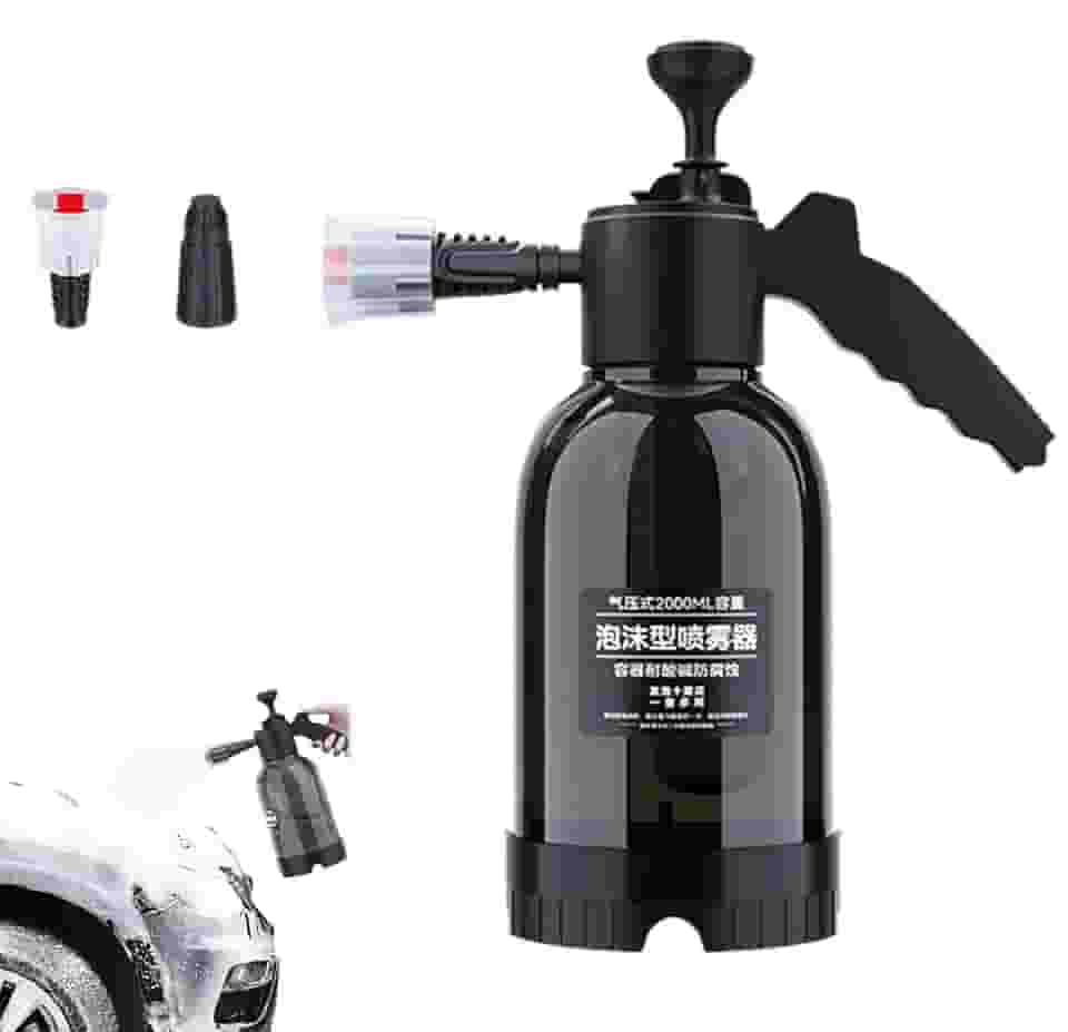 Pulverizador de espuma com bomba de 2l, nova atualização, lavagem de carro, pulverizador de bomba de espuma para limpeza doméstica, rega de jardim # preto