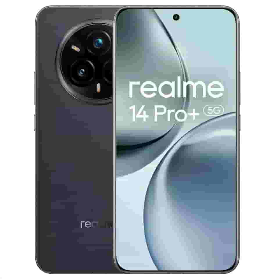 Celular Realme 14 Pro+ 5G, Tela OLED 6,83' 120Hz, Dual SIM, Câmera Tripla 50MP com OIS, 256GB, 12GB Cinza